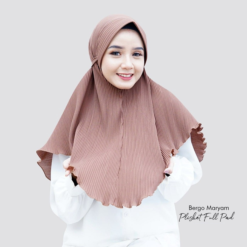 𝗖𝗮𝗿𝗲.𝗶𝗻 Bergo Instant Pet Plisket or Khimar Pet Plisket Instant Tali DIAMONDCREPE PREMIUM