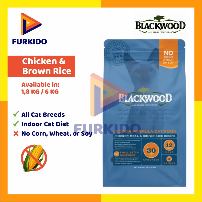 Blackwood Cat Food Indoor Chicken &amp; Rice 6 KG