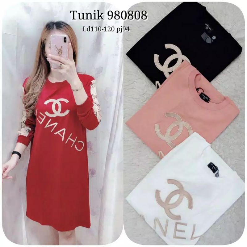 Tunik channnell dan motif bunga import