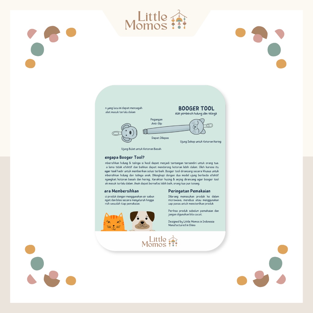 Little Momos Booger Tool | Pembersih Hidung &amp; Telinga Bayi Mirip Oogiebear