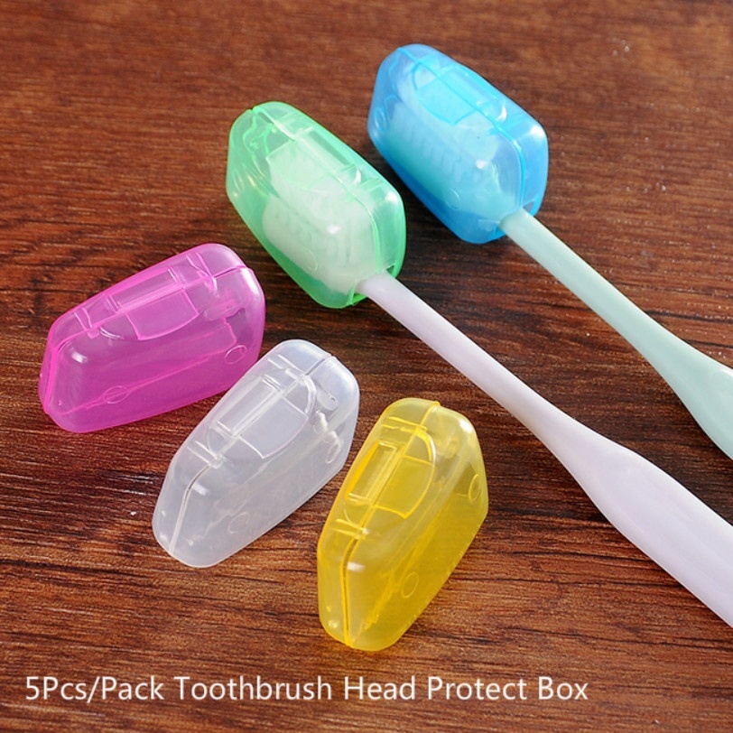 5Pcs/Pack Creative Portable Plastic Toothbrush Head Protect Box for Toothbrush Storage Travel Accessories