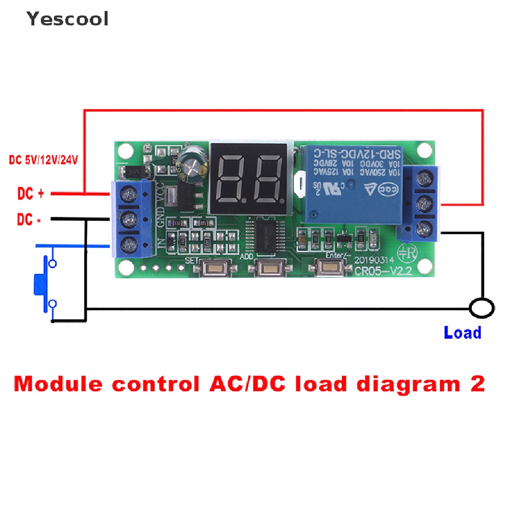 Yes Modul relay timer delay digital Multifungsi dc5v12v24v