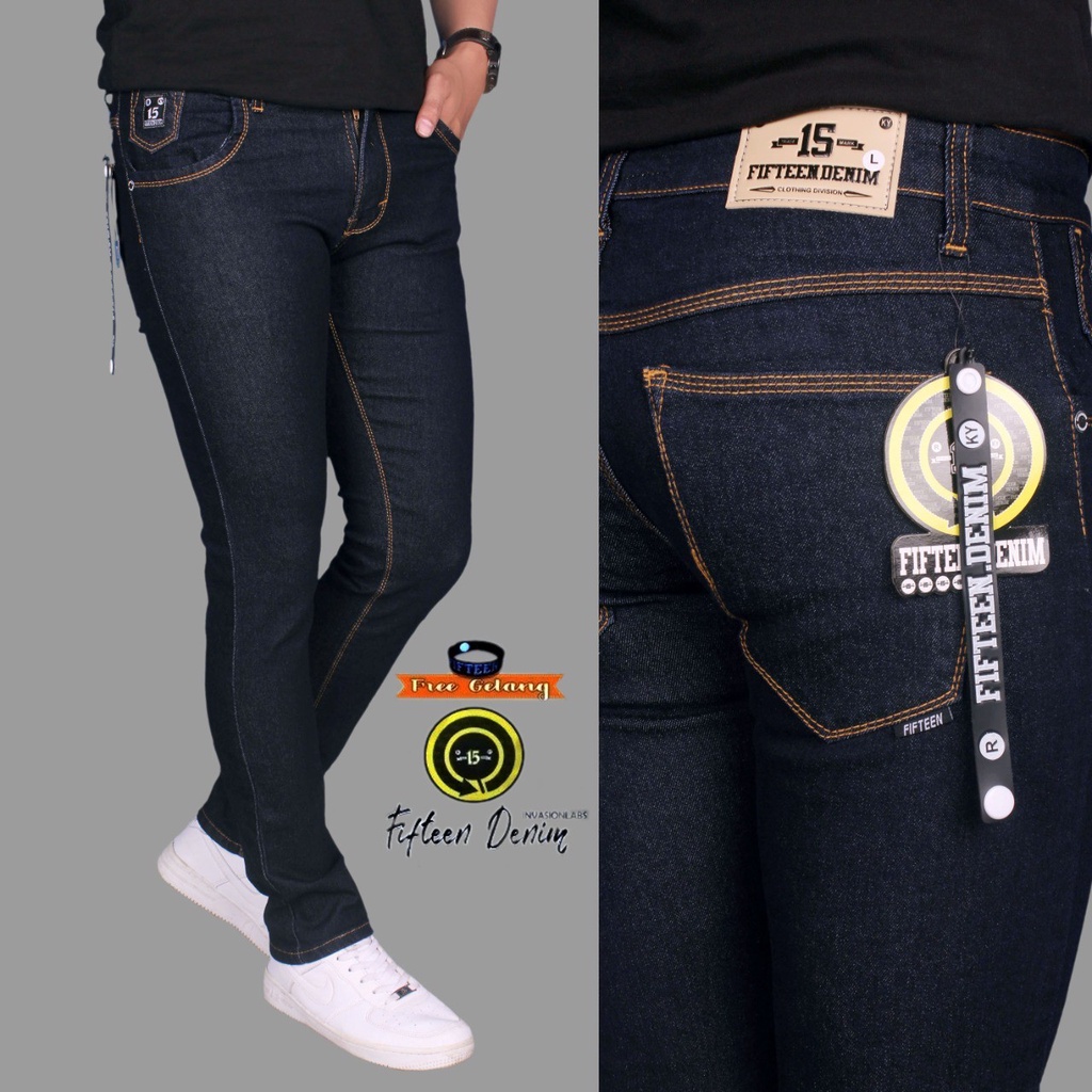 Celana Jeans Fifteen Denim / Celana Jeans Pria Slimfit / Celana Jeans Ngaret