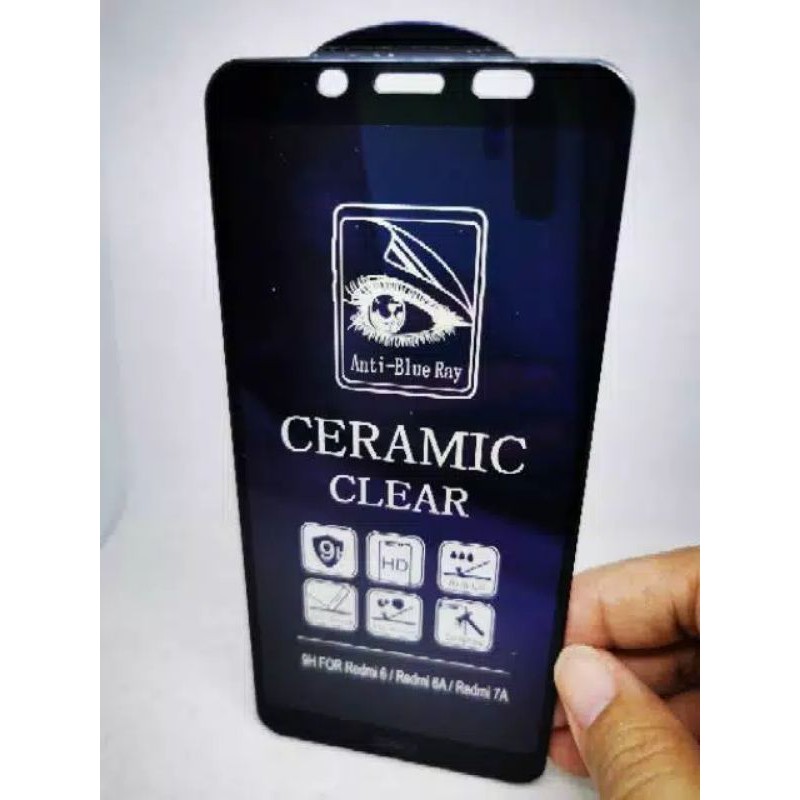 Tempered Anti Gores Anti Radiasi Blue Clear Light Ceramic TG POCOPHONE F1/K30/M3/X2/X3