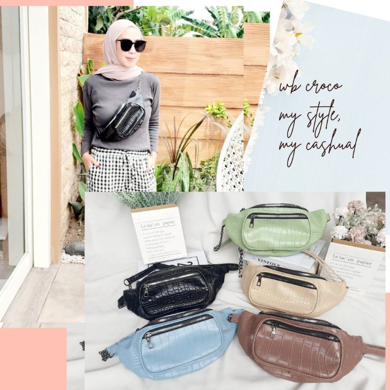WAISTBAG CANDY TAS WANITA CROCO VIRAL TAS SELEMPANG KONVEKSI TAS MURAH