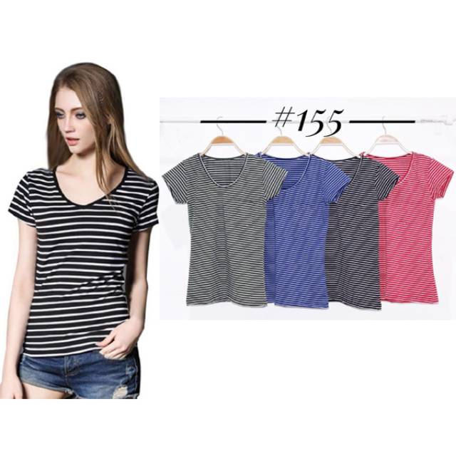 BAJU KAOS WANITA GARIS-GARIS