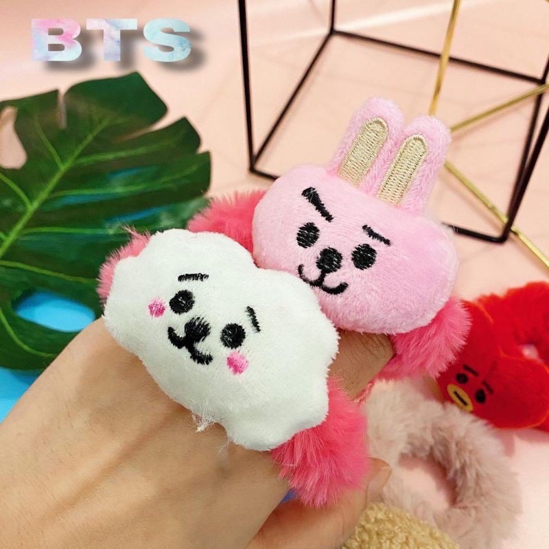 [Per Buah] Ikat Rambut BT21 / BTS Bahan Bulu