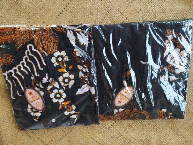 Baju Batik Couple Tunik Dan Kemeja Maura Couple Sania Ruffle