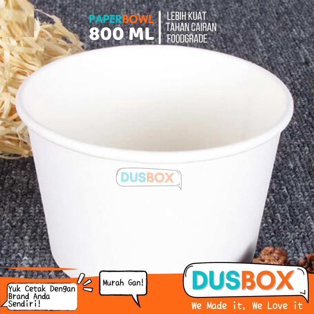 Paper Bowl 800 ml / Mangkuk Kertas / Wadah Kertas / Cup Bowl Kertas / Paper Bowl Tanpa Tutup
