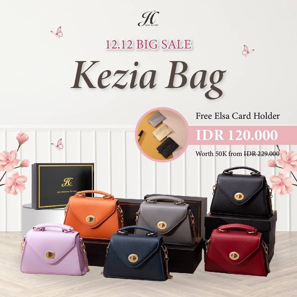 12.12 BIG SALE KEZIA BAG FREE ELSA CARD HOLDER