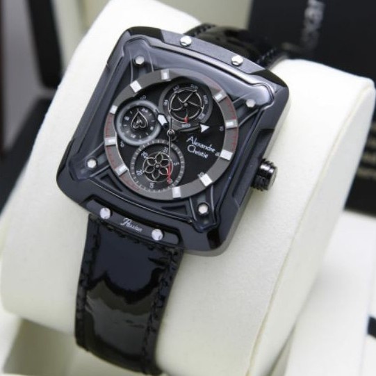 Jam tangan wanita Alexandre Christie AC 3030 AC3030 full black Garansi