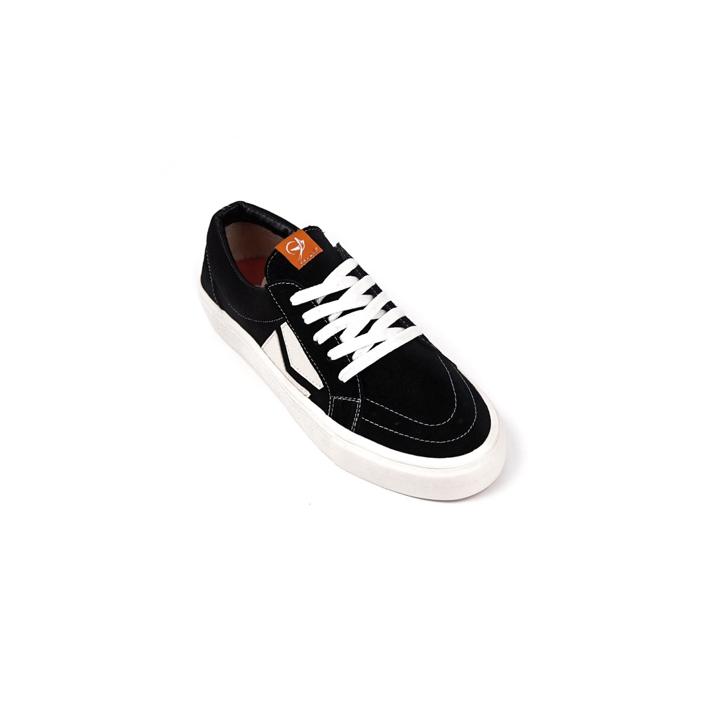 Moofeat Bill - Sepatu Sneakers Pria Suede Hitam Putih-5