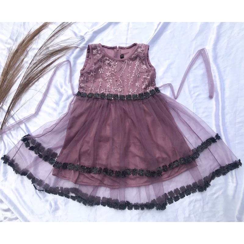DRESS ANAK PEREMPUAN GAUN ANAK TILE TUTU RENDA