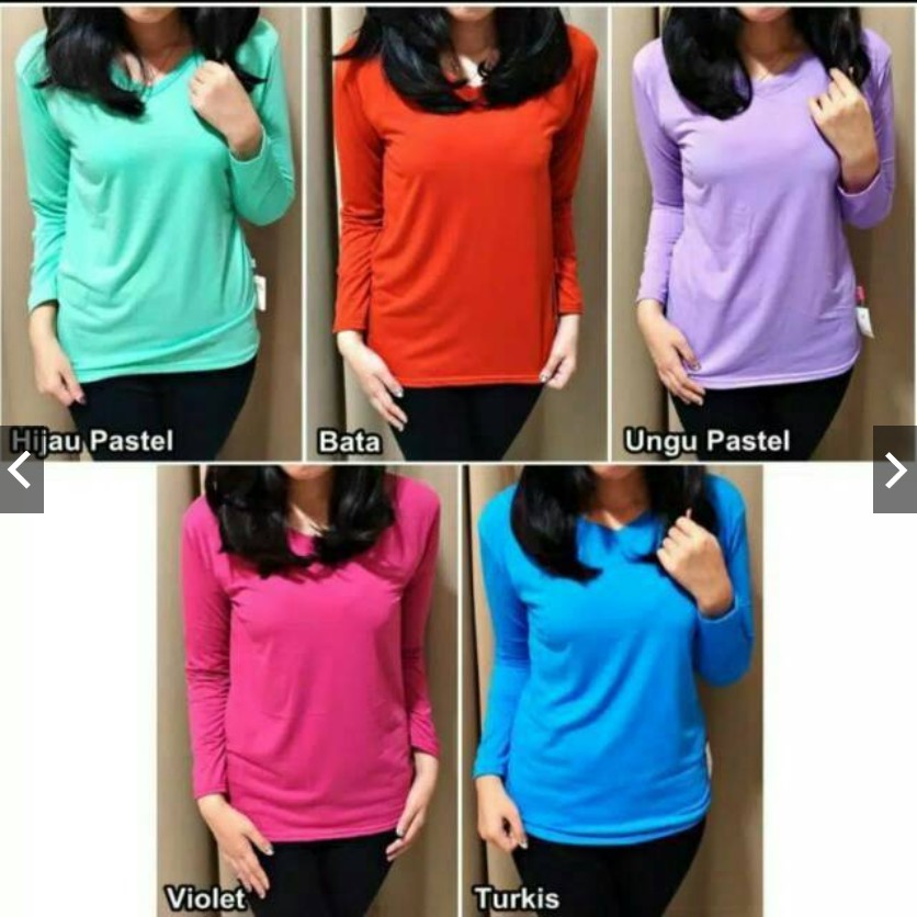 VS - V-neck Lengan Panjang / vneck longsleeve / kaos Oblong Polos / Kaos Polos / tshirt