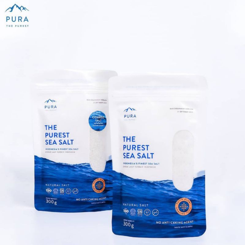 Pura Purest Sea Salt- GARAM LAUT NATURAL (Coarse / kasar) (Fine / halus) 300gr