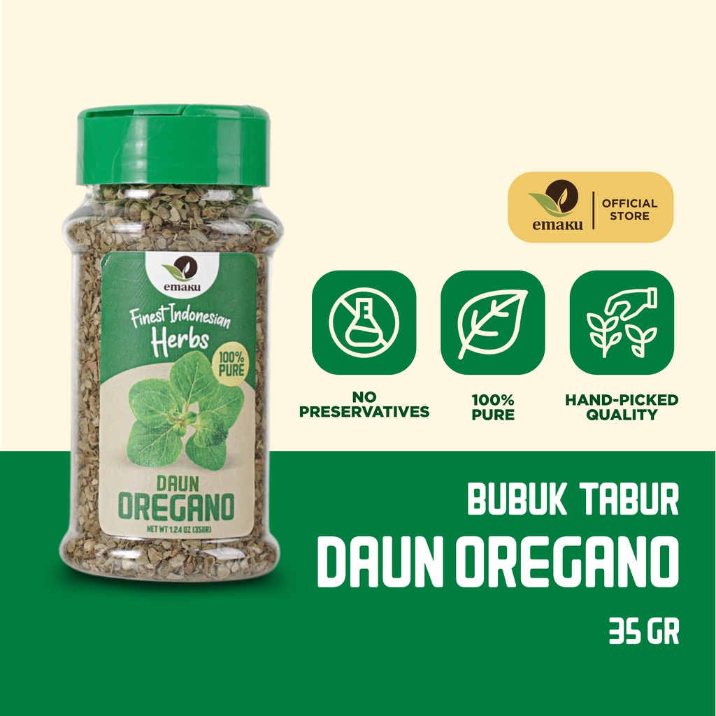 

Emaku Daun Oregano Bumbu Masak Dapur Tabur Oregano Flake 35gr