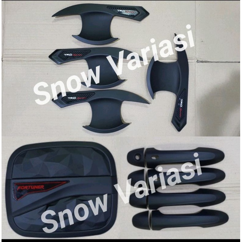 PAKET Outer + Handle + Tank Cover All New Fortuner 2016 Hitam Black Doff