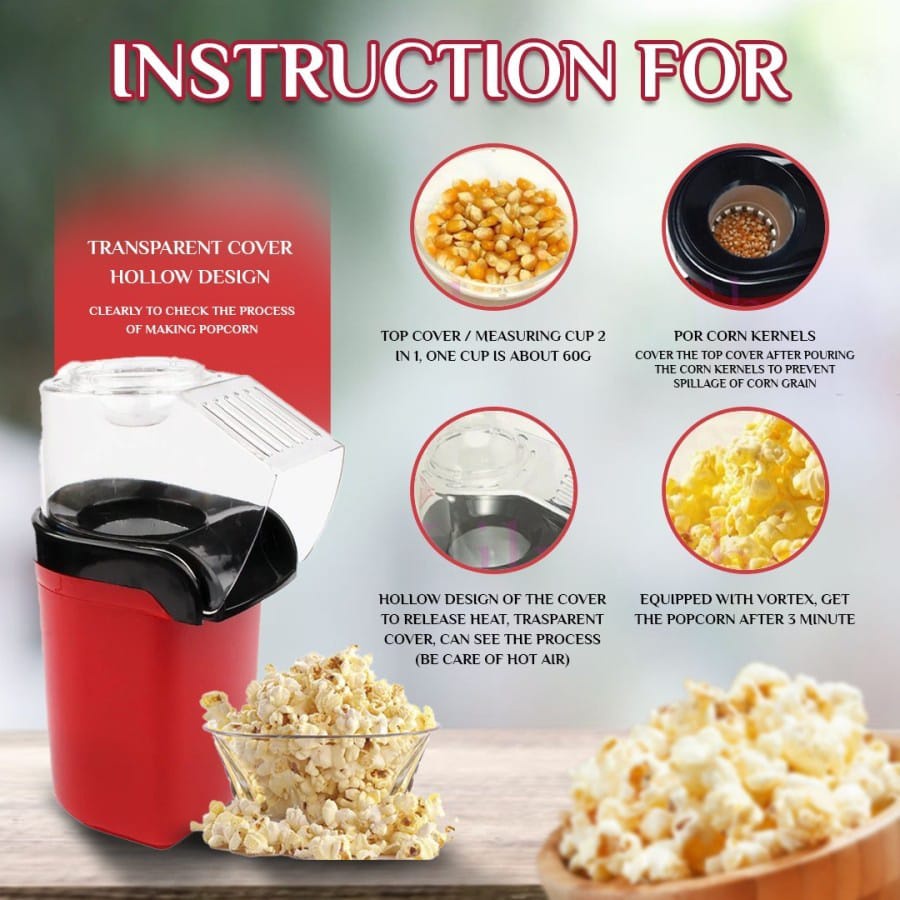 

Minijoy Mesin Electric Popcorn Maker Hot Air Corn Machine