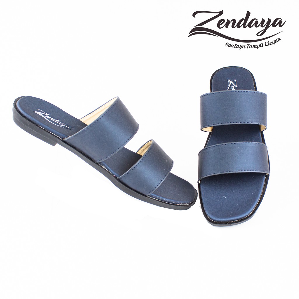 Sandal Slop Wanita Kulit Import Ban 2 - Jasmine 02