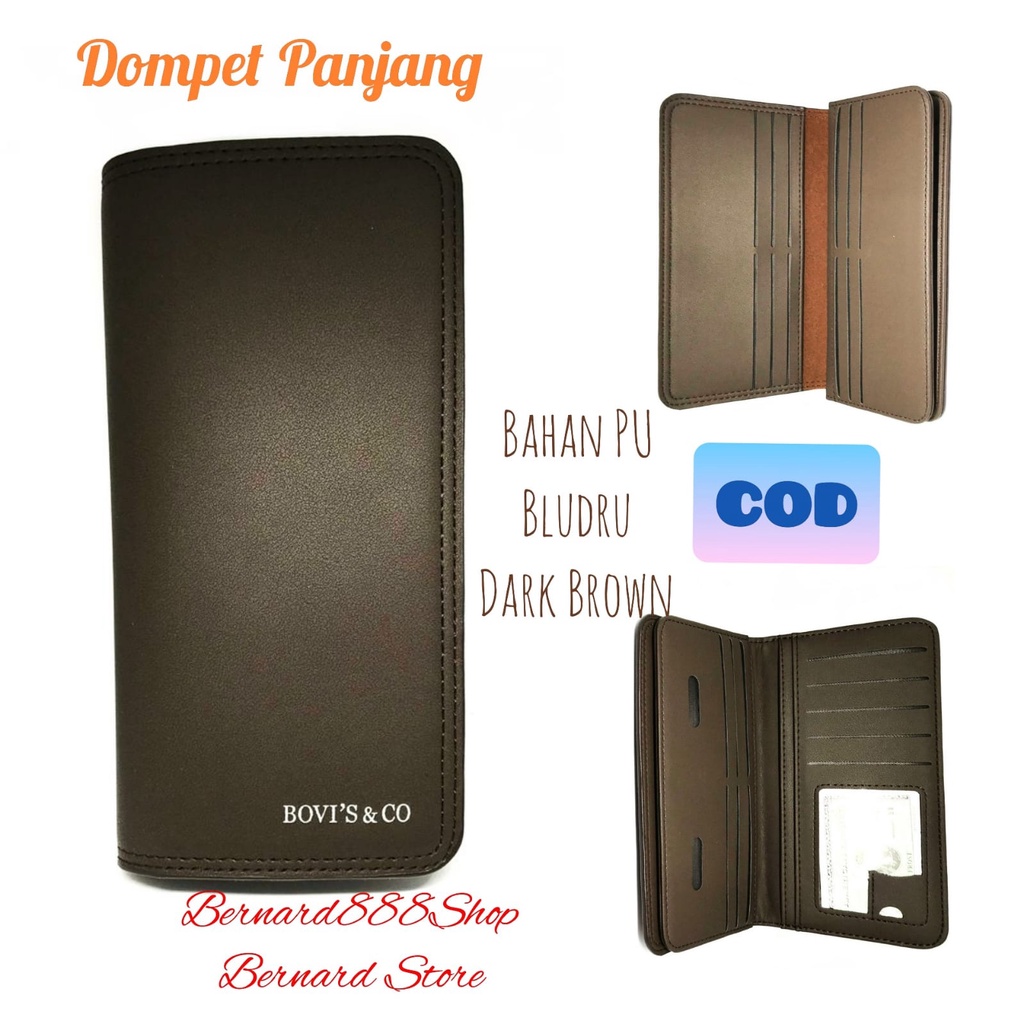 Dompet Pria Dompet Laki2 Dompet Panjang Model Kartu Cabut Bahan PU Leather Brudu