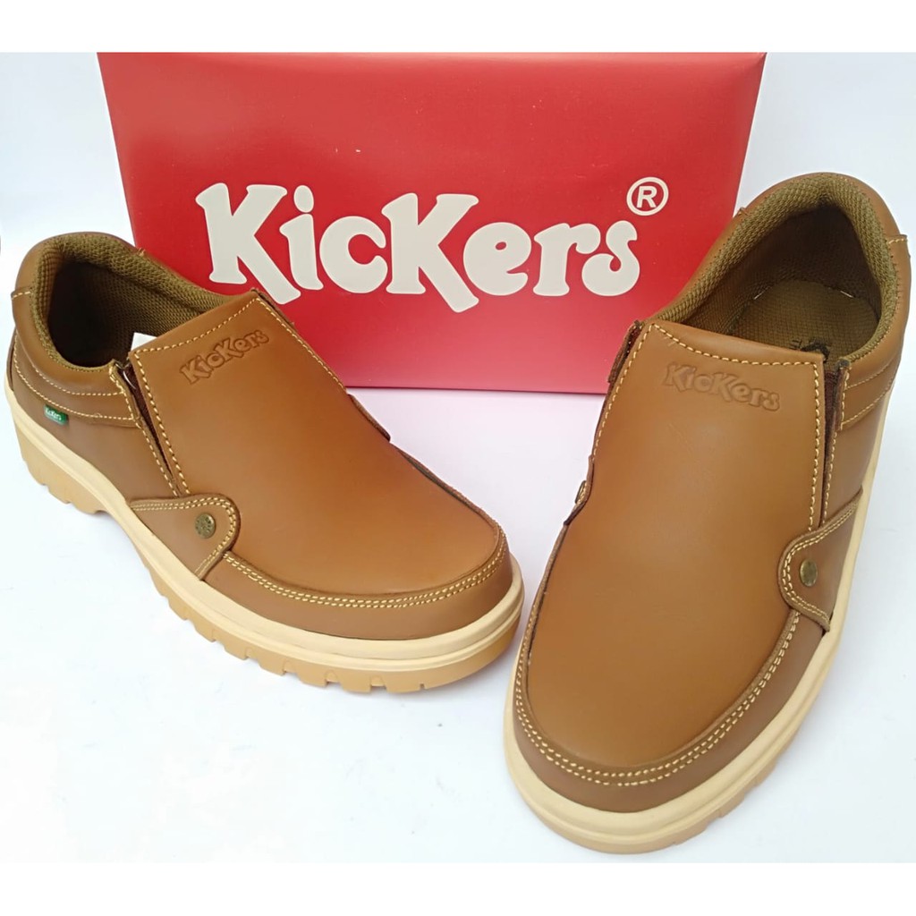 Sepatu casual kickers pria kulit asli original santai kasual slip on tanpa tali terbarumurahselopCOD