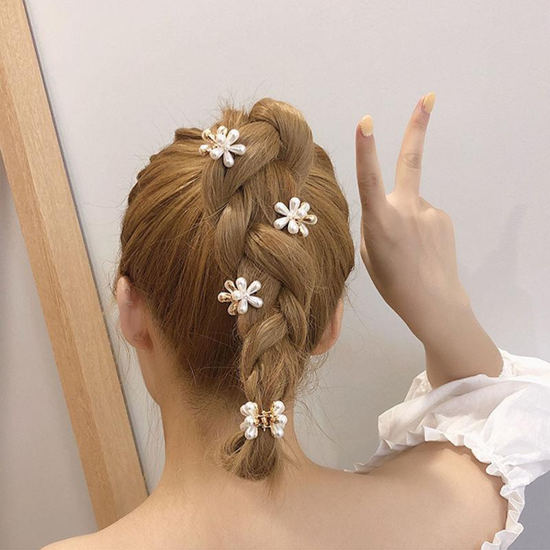 1Pcs Women Korean INS Style Five-petal Flower Imitation Pearl Hair Clip / Girls Little Daisy Sweet Cute Mini Bangs Hairpin