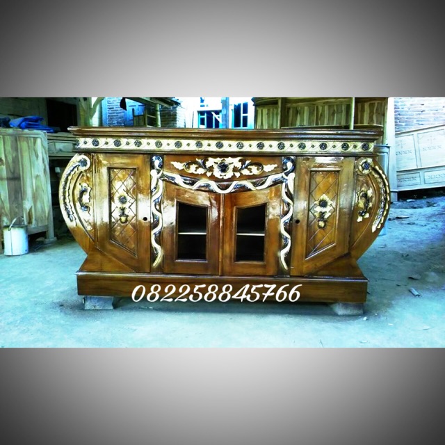 Bufet Rak Tv Bufet Hiasan Ruang Tamu Full Ukiran Jepara