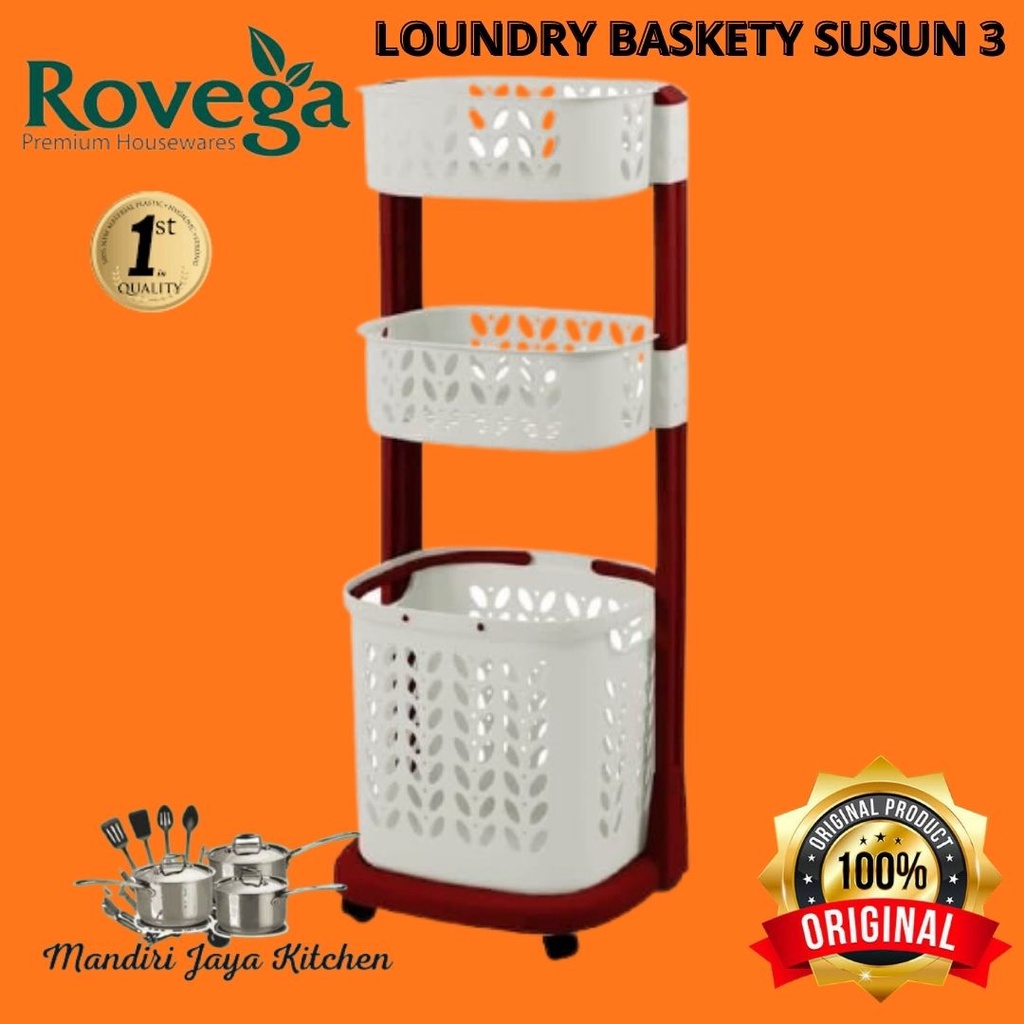 Keranjang Baju/Rak serba Guna/Loundry Basket Rovega Susun 3