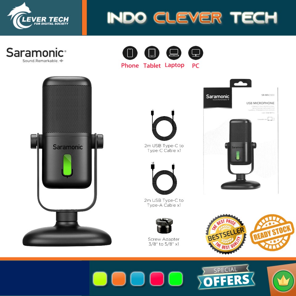 Saramonic SR-MV2000 Large-Diaphragm Cardioid USB Microphone