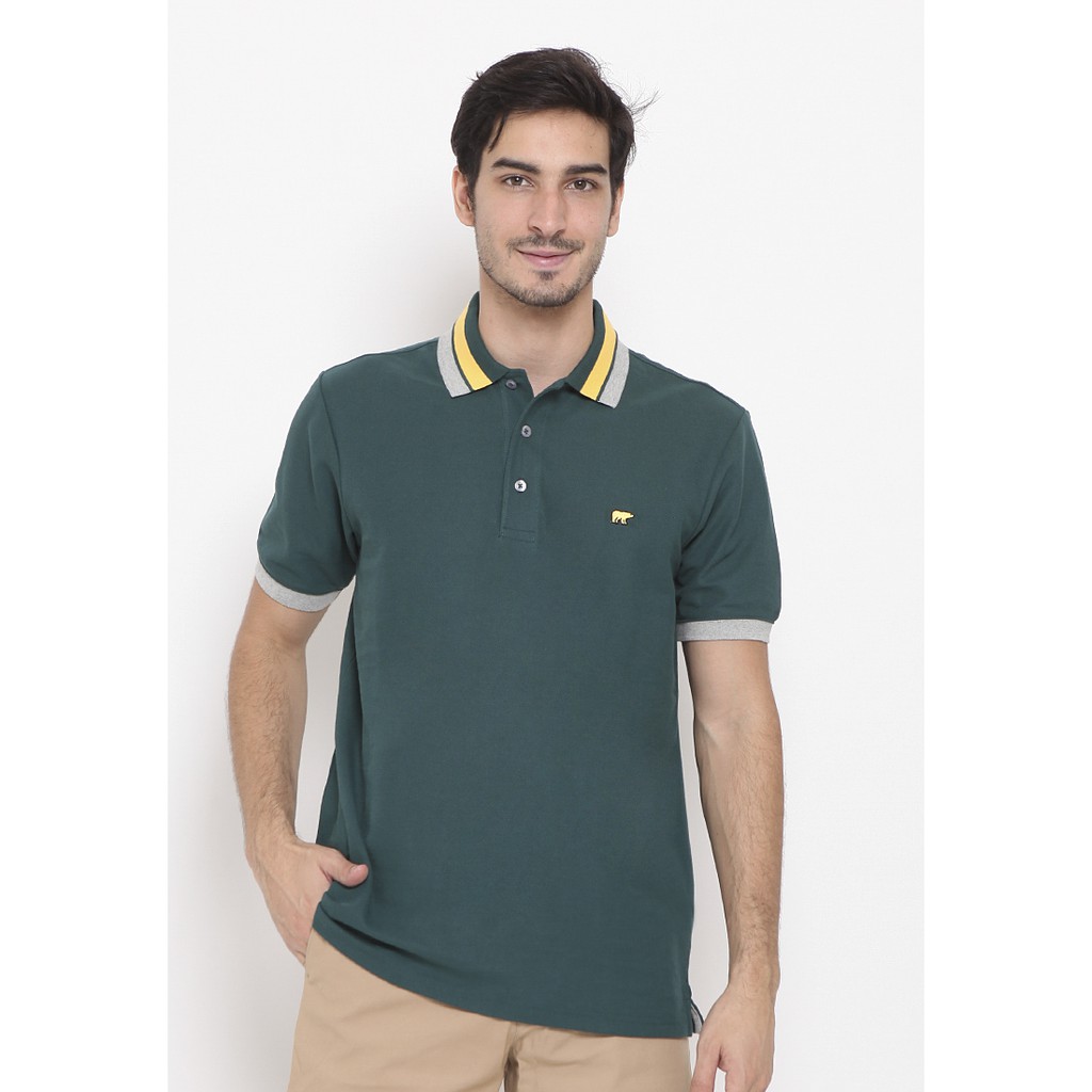  Jack  Nicklaus  Ohio 2 Polo  Shirt Pria Regular Fit Hijau 