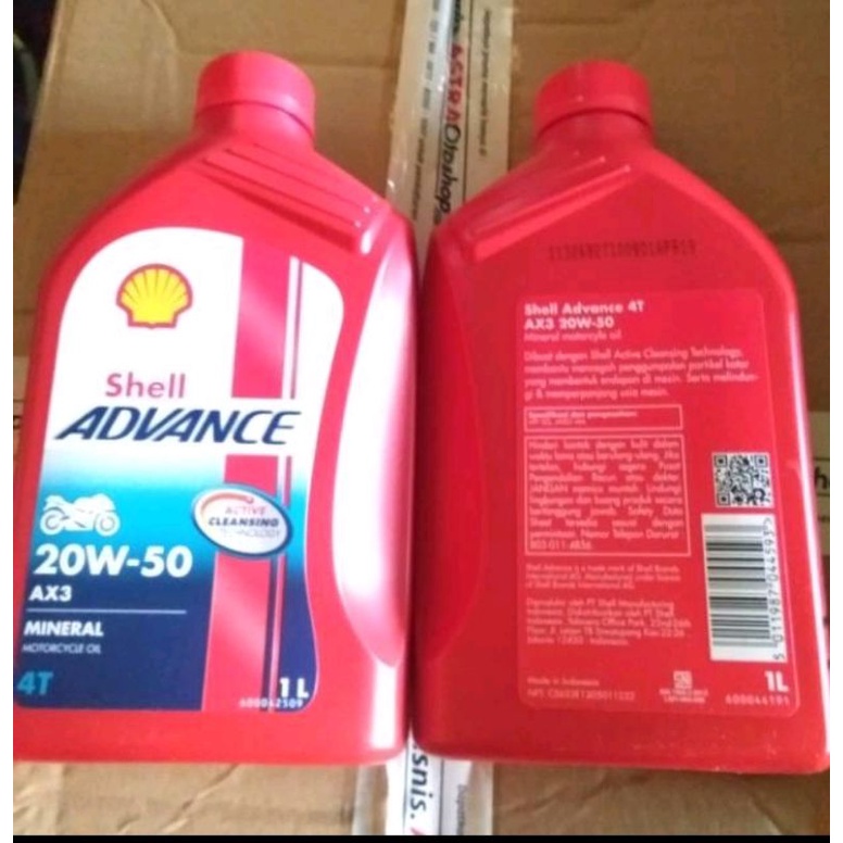 Shell advance ax3 4 tax 1 liter SAE 20-50 100 % original for all motor
