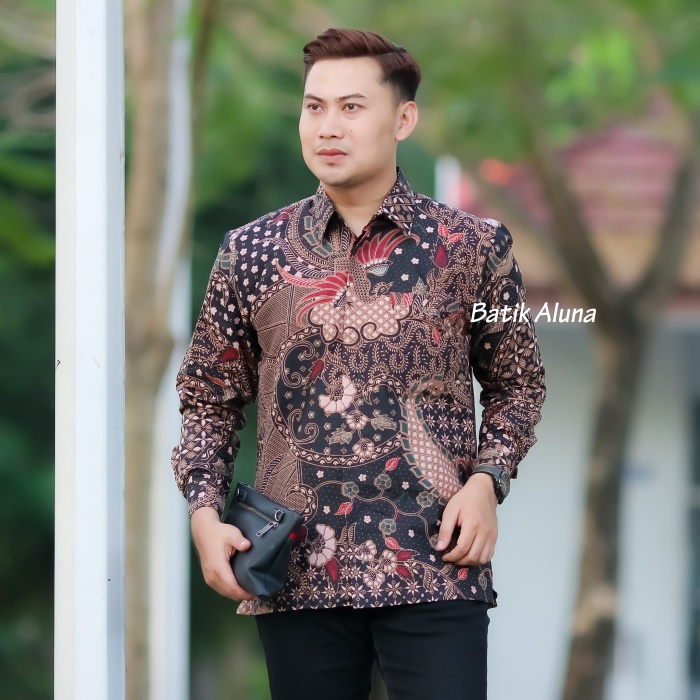 Kemeja Batik Lengan Panjang Batik Pria Baju Batik Premium Pabrik Batik Aluna PCW 118