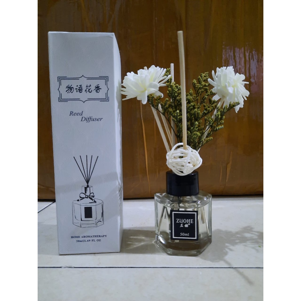 Parfum Ruangan Aroma Diffuser Reed Sticks Rattan Ball Lily 50ml-Jasmine Z203