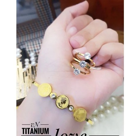 TiTanium set gelang cincin p628349