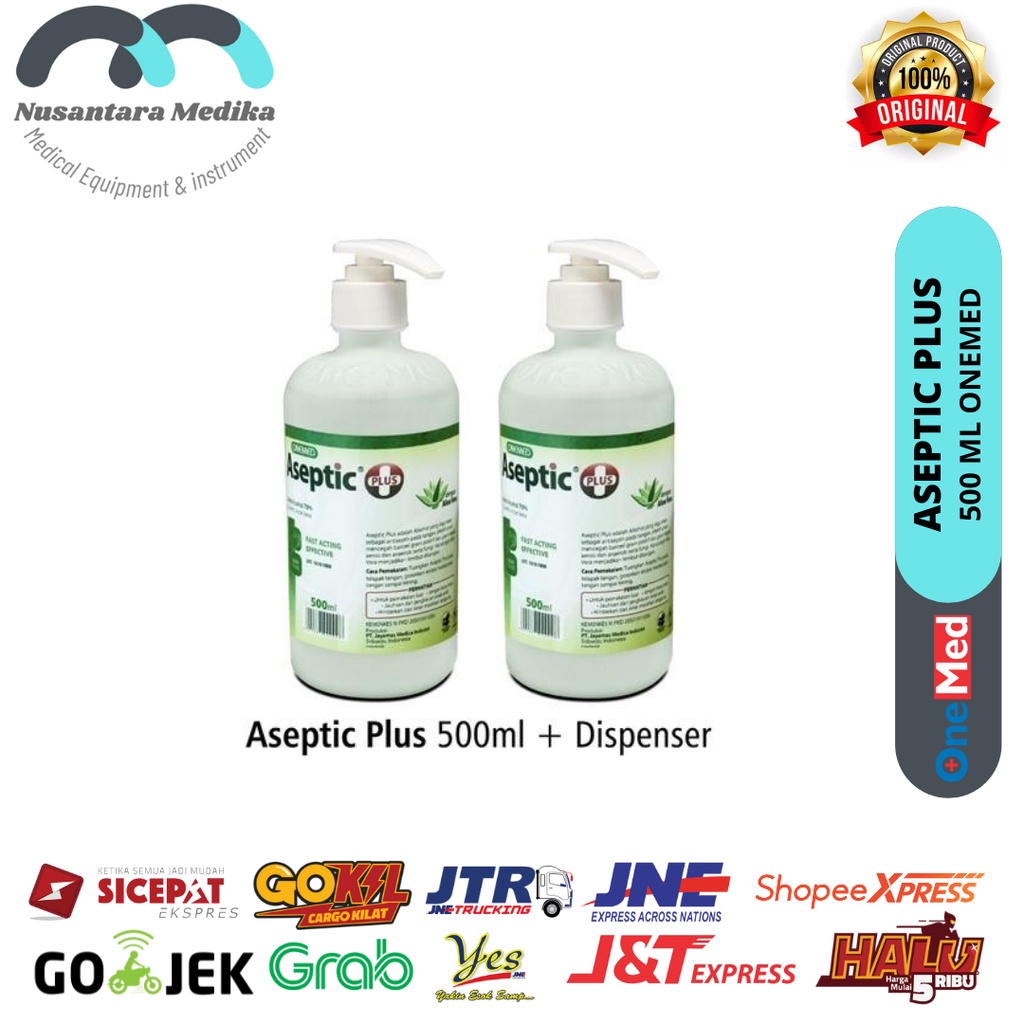 Aseptic Plus Hand Sanitizer Cair 500ml&amp;Dispenser Onemed