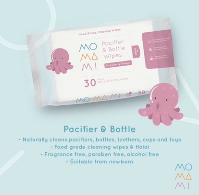 Momami Pacifier &amp; Bottle Wipes 30/Tisu basah/baby wipes/tisu bayi