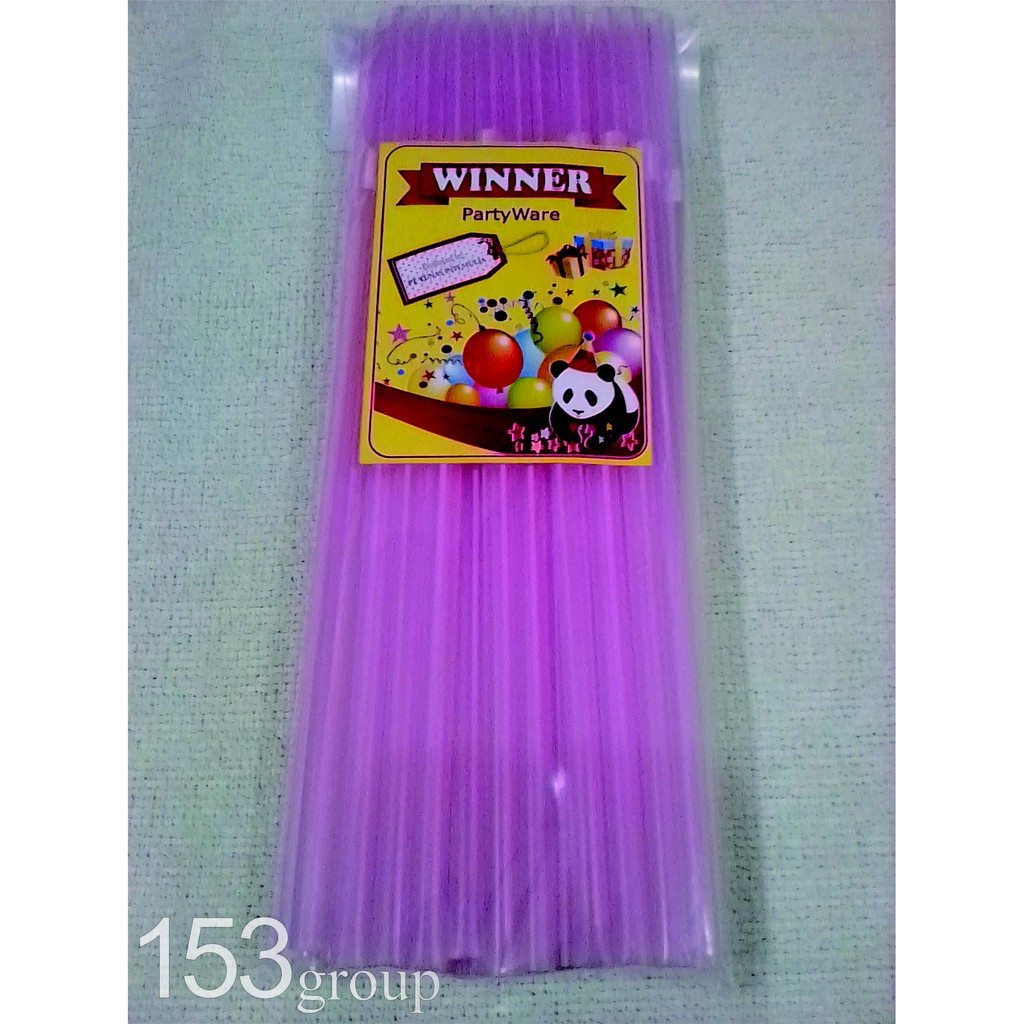 Winner Sedotan Plastik Bengkok Transparan 6", berisi 40pcs/pak