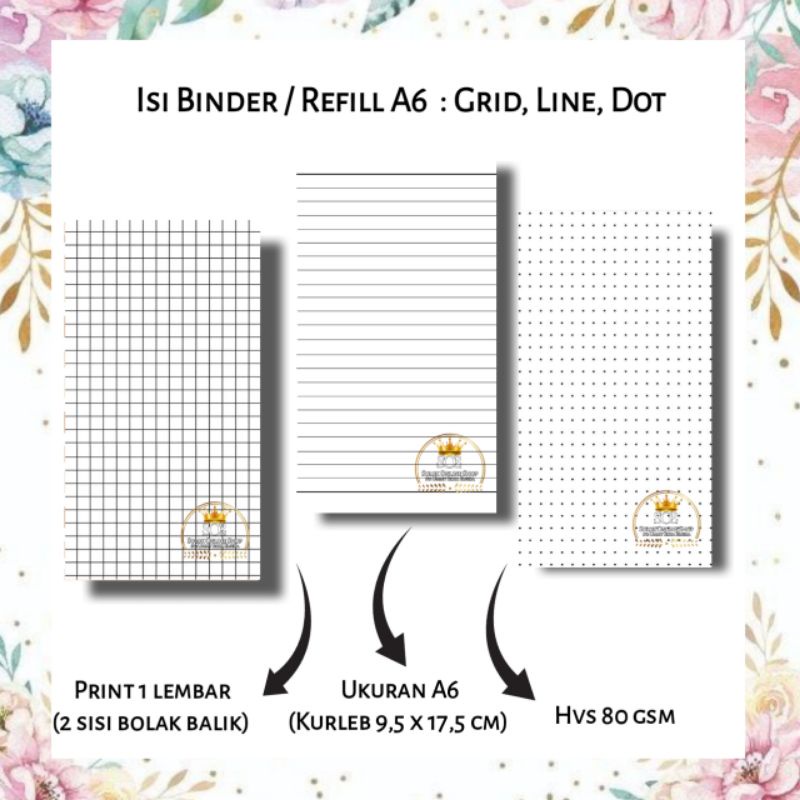 

Isi Binder Refill Grid Line Dot | Isi 30 Lembar | Hvs 80 gsm Binder A6