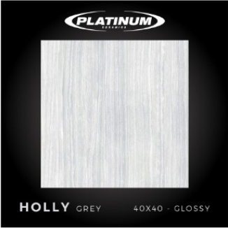 HOLLY SERIES GLOSSY UK.40X40 MOTIF GARIS ALUR BROWN GREY DINDING LANTAI KERAMIK PLATINUM