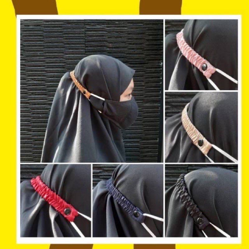 isi 3 buah Konektor Penyambung Masker Hijab