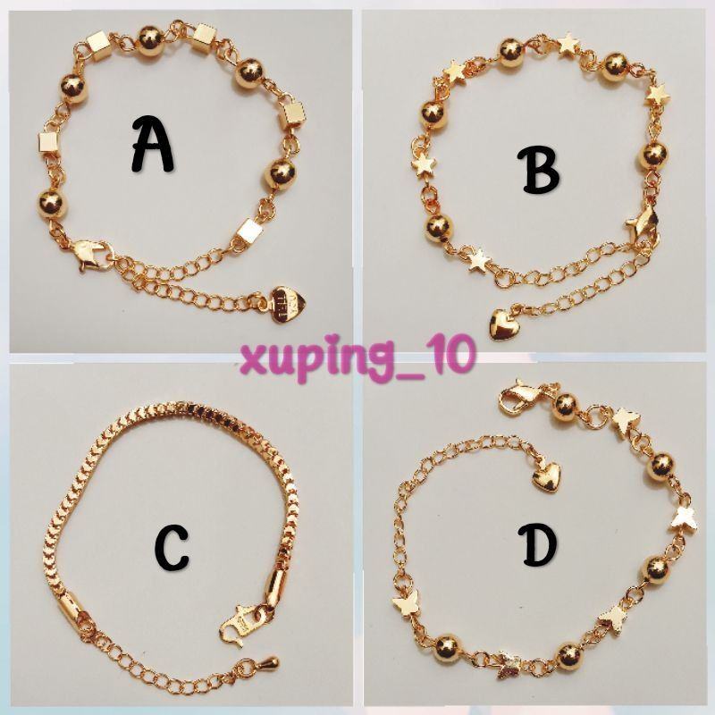 gelang wanita dewasa xuping berlapis emas uk20cm