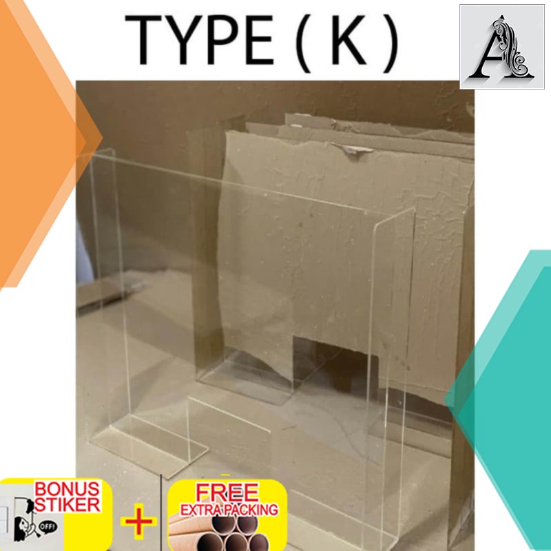 

Terlaris akrilik penyekat /pembatas meja kantor/kasir (60cmx60cm)