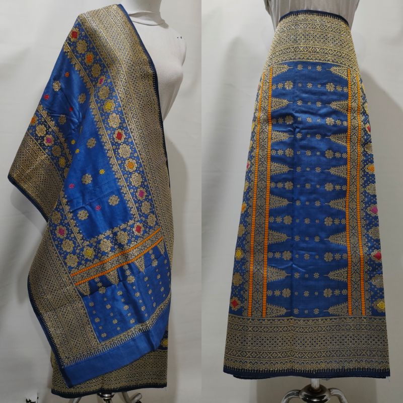 Songket Palembang Asli Motif Cantik Manis Rakam l Songket Sutera l Songket Unik l Songket Biru Unik