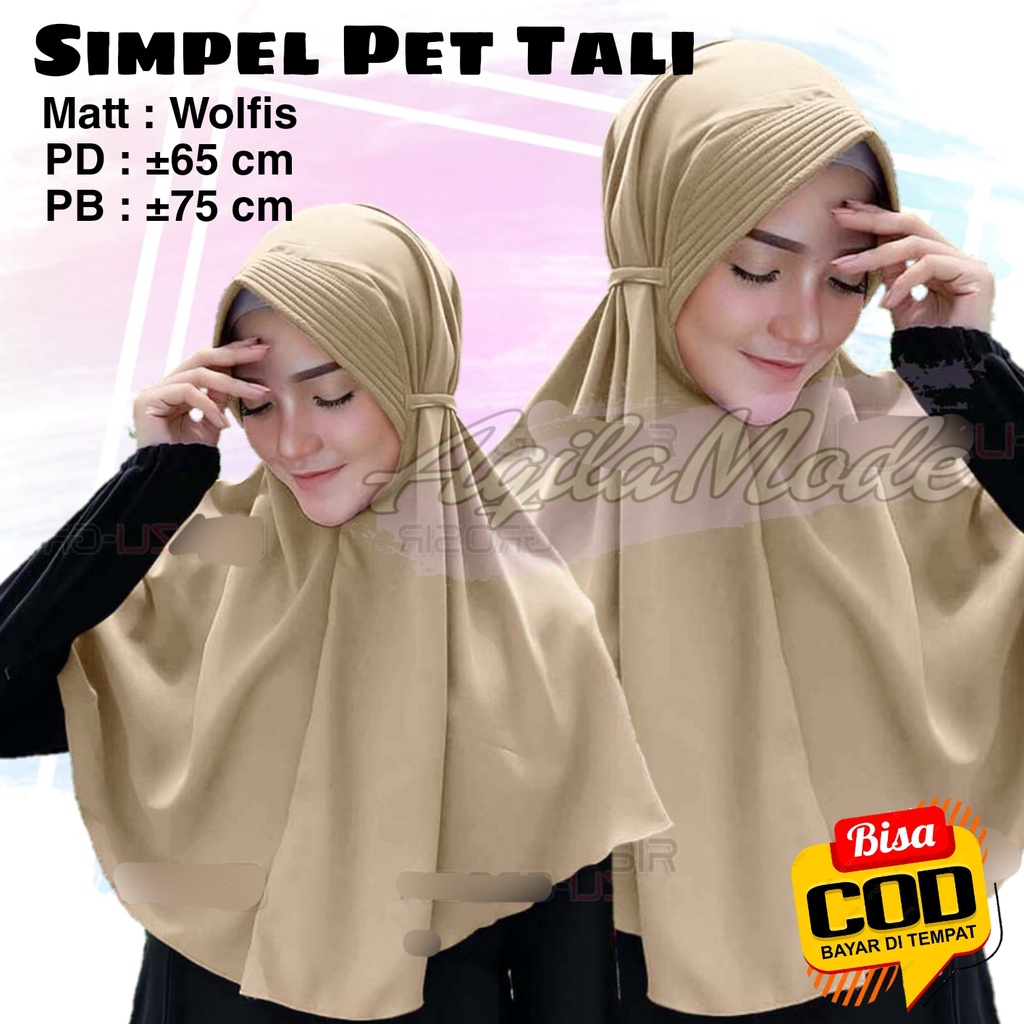 GROSIR - Hijab Instant Anak SD - Remaja SMP Simpel Pet Tali Krudung Jilbab Instan Wolfis Kerudung Kh