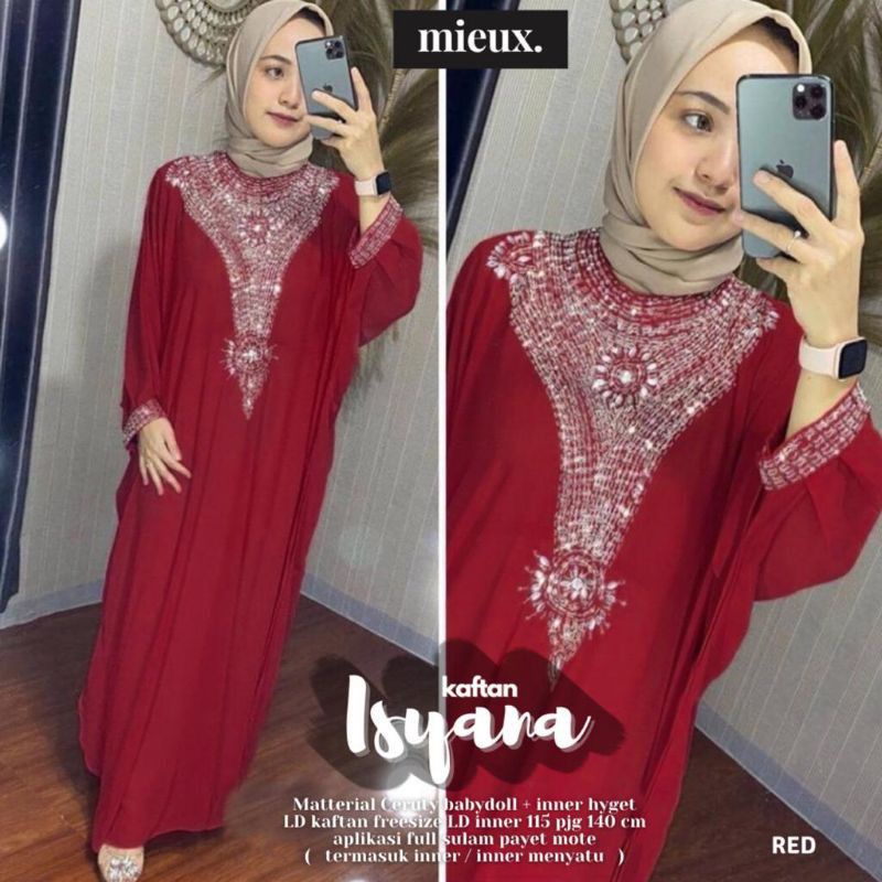 ISYANA KAFTAN MIEUX gamis kaftan isyana payet jumbo original by mieux