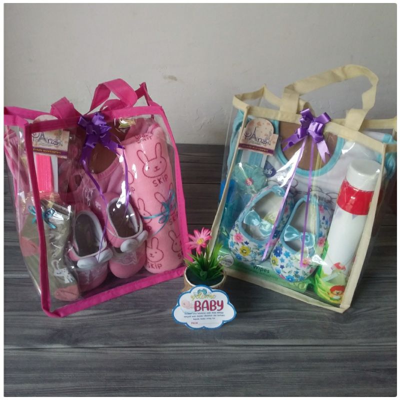 paket premium sambang bayi/kado sambang bayi/paket kemas tas mika