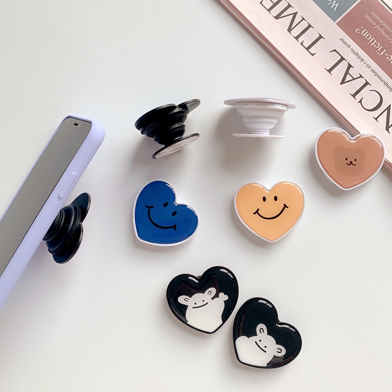 [TPC] BISA COD Pop Socket Phone Holder HP Korean Style Love Heart Bear Lucu Cute Aesthetic AG LL008