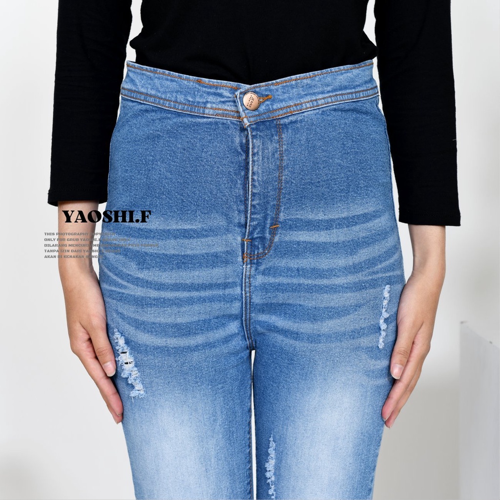 YAOSHI - Celana Jeans Highwaist Cutbray Hellen