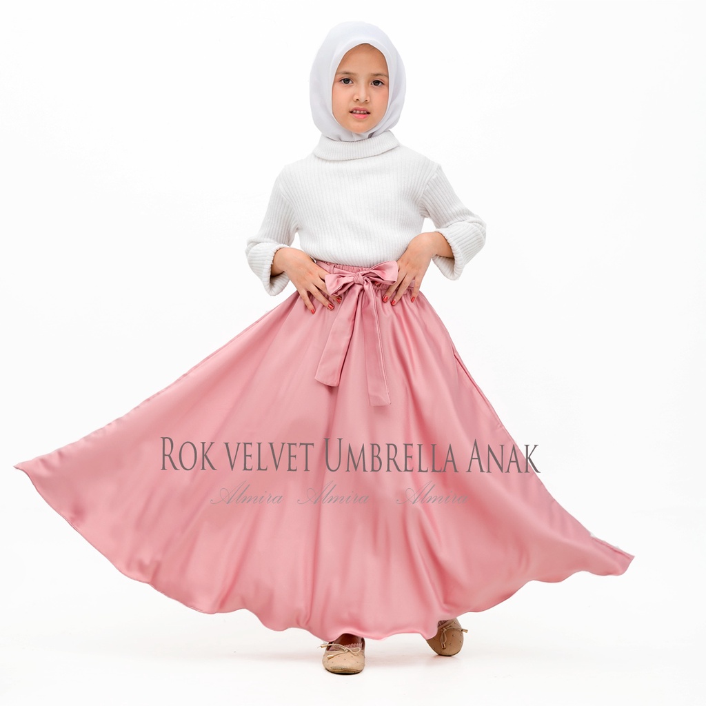 Rok Anak Perempuan Panjang Payung Pesta Lebar Velvet umbrella skirt Griyaraditya Almira Rok Princess