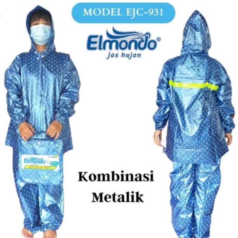 Jas Hujan Jaket Celana Elmondo Polkadot 931